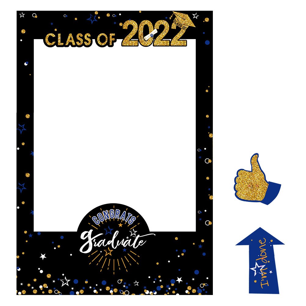 Graduation Photo Booth Frame Party Decorations Class of 2022 Grad Graduated Supplies Photo Booth