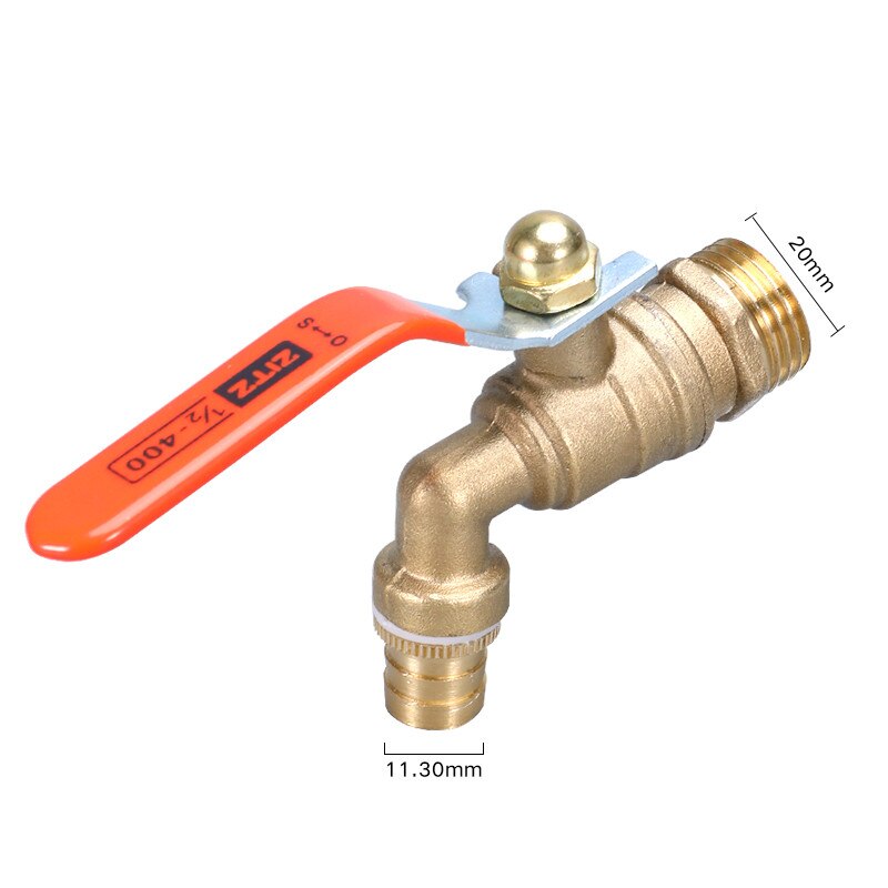 1/2" 3/4" BSP Ball Valve Garden Hose Tap With Metal Snap Fittings Wash Machine Bathroom Kitchen Brass Water Garden Faucet: 3