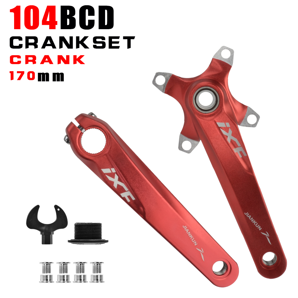 IXF MTB bike crankset bicycle hollow integrated crank modified single disc 104BCD 32 34 36 38 40 42T crankset bottom bracke: MULTI