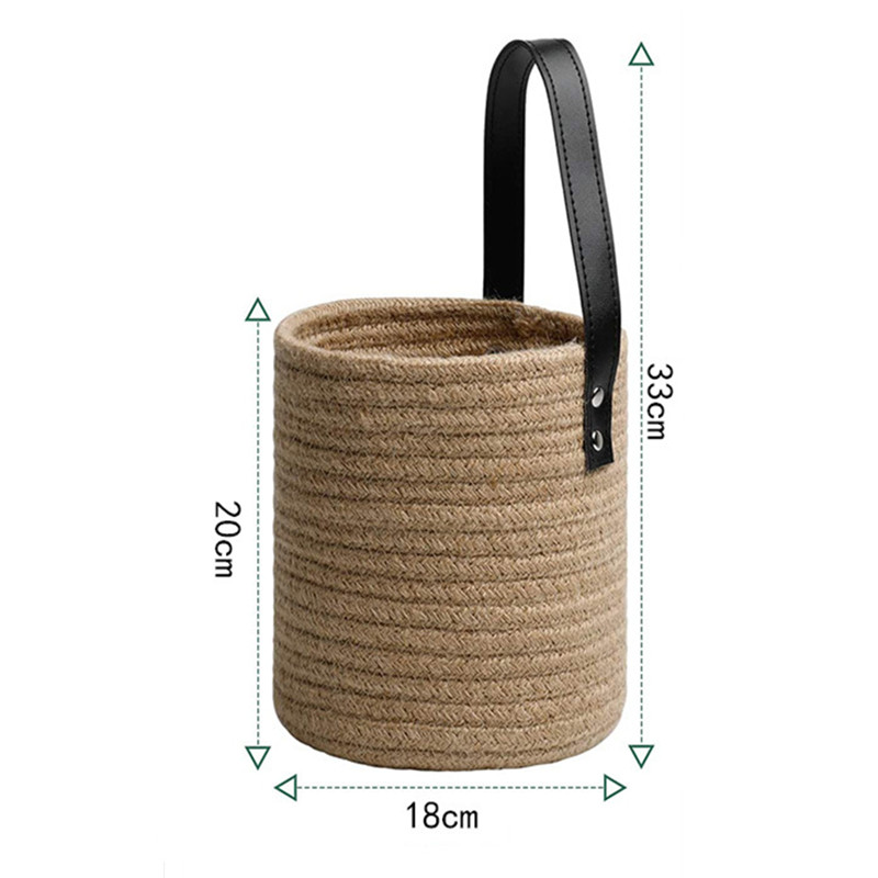 Woven Hanging Basket For Planters Rattan Wicker Baskets Garden Wall Decoration Wall-mounted Basket Storage Rack: Brown18cm