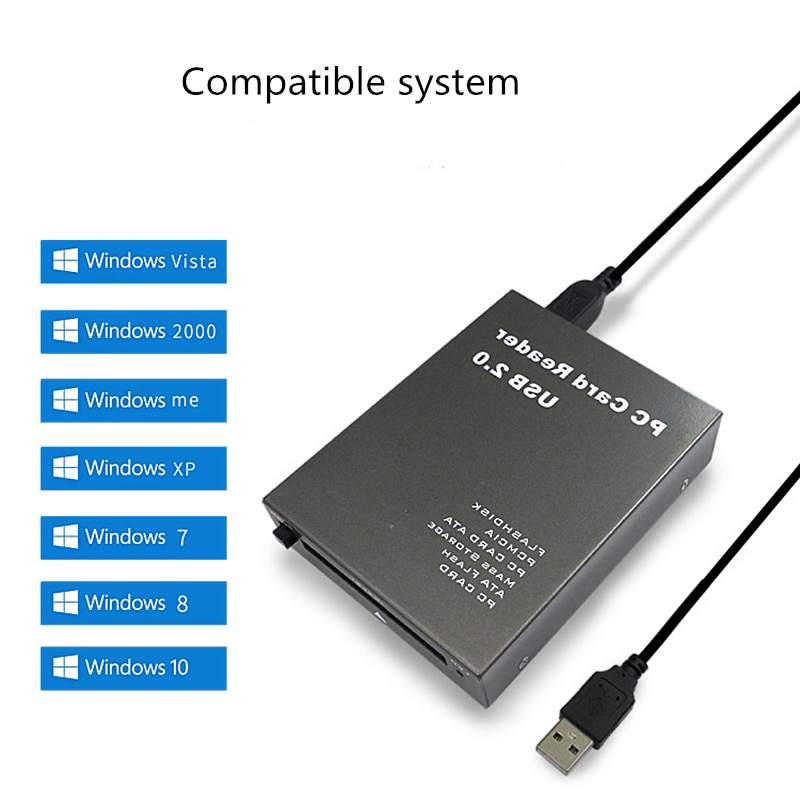 Usb 2.0 Naar Pc Ata Pcmcia Adapter Flash Disk Geheugenkaart Reader Plug & Play