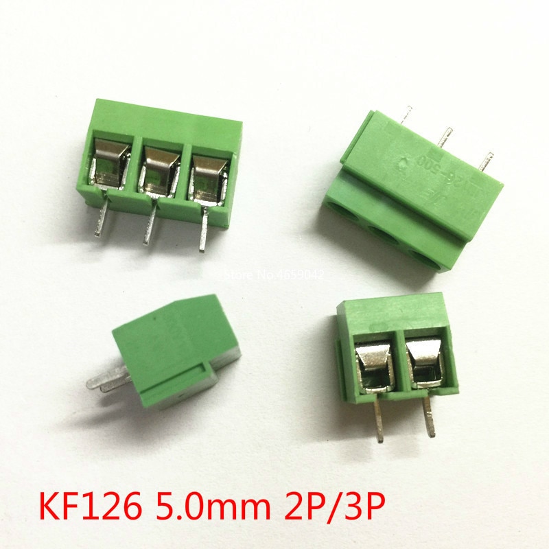 10 stks/partij KF126 5.0 2 P 3 P KF126 2Pin 5.0mm Straight Pin PCB Screw Terminal Block 250 V /8A