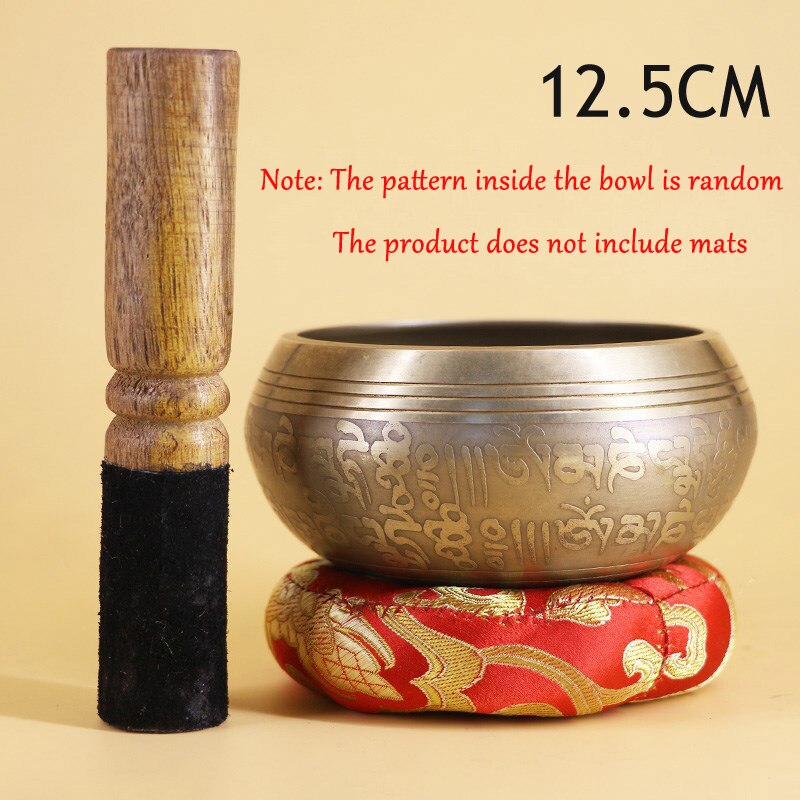 Nepal Handgemaakte Tibetaanse Klankschaal Set Decoratieve-Muur-Gerechten Resonantie Healing Meditatie Yoga Kom Met Mallet: 12.5CM