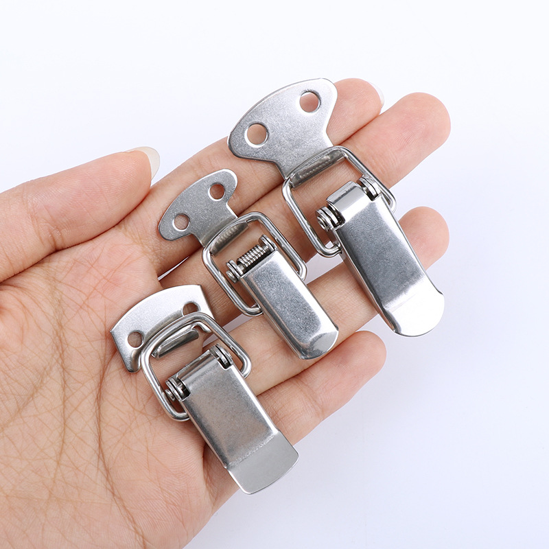 Mini Stainless Steel Cabinet Boxes Spring Loaded Latch Catch Toggle Clamp Hasp Lock For Chest Box Suitcase Case