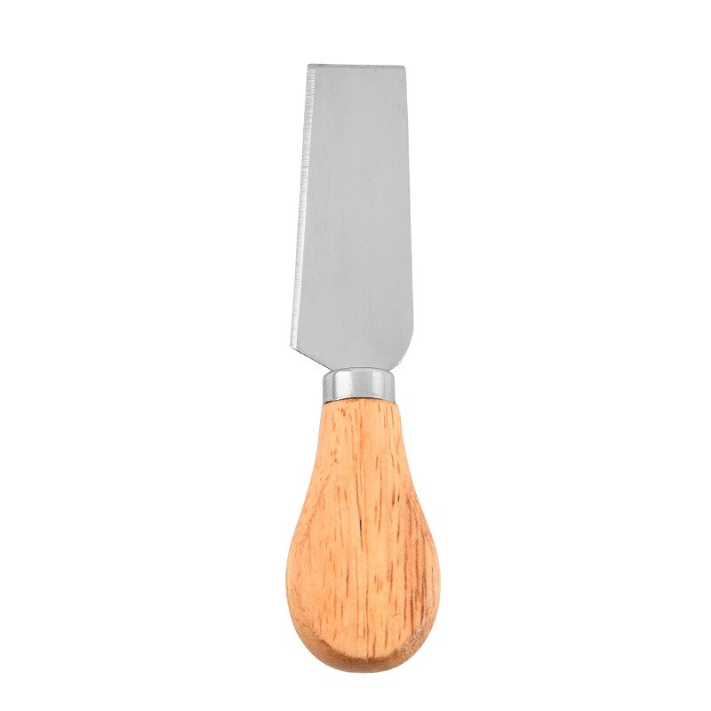 Steel Stainless Cheese Knives with Bamboo Wood Handle Cheese Slicer Cheese Cutter Kitchen Baking Tool: Cheese flat knife