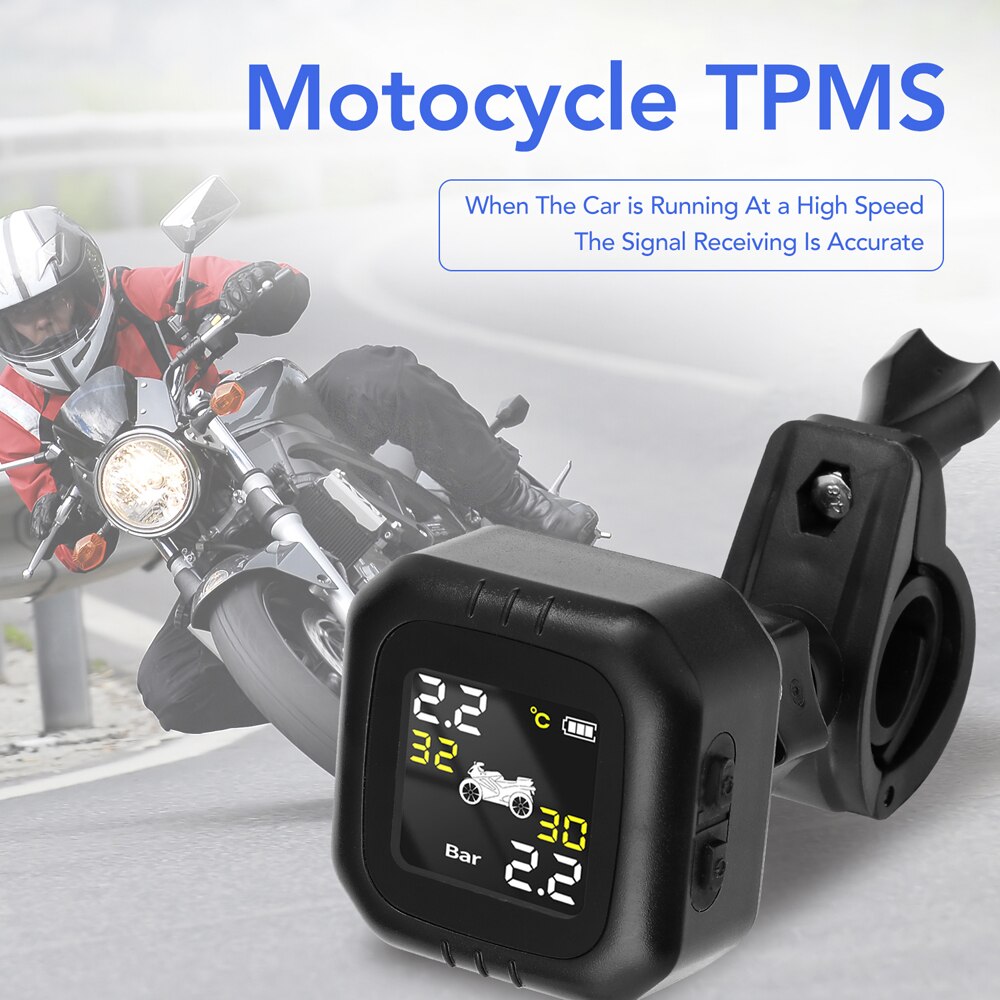 Wireless Motorcycle Tire Pressure Monitoring System TPMS Waterproof Cordless High Accurancy Tire Pressure Tester Real-time