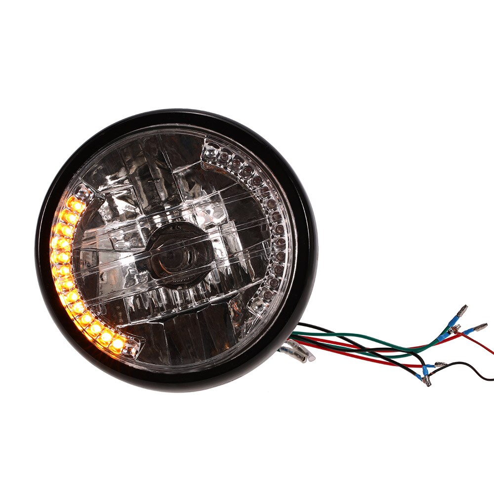 Universal 7" 12v Motorcycle Round Headlight Turn Signal light Head Lamp Round Spotlight Motocycle Front Lights