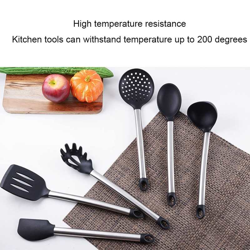 6 Stks/set Siliconen Kookgerei Sets Lepel Spatel Set Non-stick Bakken Koken Tools Keuken Accessoires Keuken Gereedschap