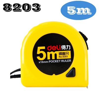Deli 8203 pocket ruler 2m 3m 5m 7.5m 10m tape ruler band tape flexible rulers: 5m