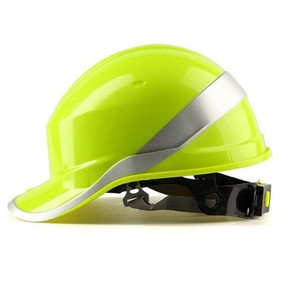 Outdoor Safety Helmet Hard Hat Work Cap Insulation Material With Phosphor Stripe Construction Site Insulating Protect Helmets: Green
