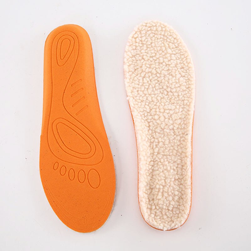 Warme binnenzool verwarmd lamshaar thermische inlegzolen dikke zachte ademende wintersportschoenen inlegzolen voor voeten schoenen laarzen padzool: Beige / Ik