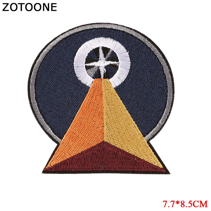 Zotoone Ronde Raket Planeet Patches Diy Stickers Ijzer Op Kleding Warmteoverdracht Applique Geborduurde Toepassingen Doek Stof G