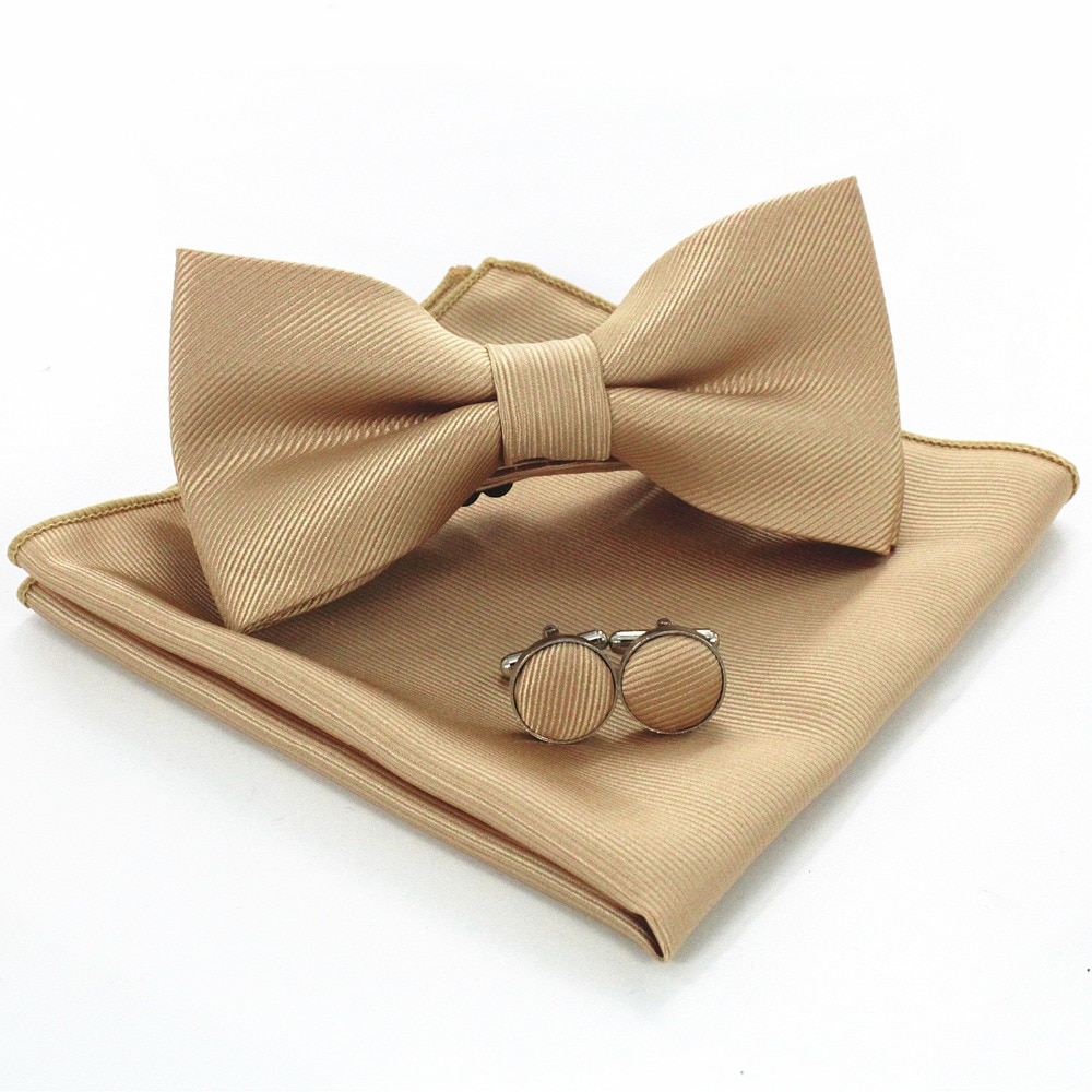 JEMYGINS BowTie männer Formale Krawatte Bogen Tasche Platz Manschettenknöpfe einstellen Einfarbig Fliege Taschentuch einstellen Geschäft Hochzeit flie