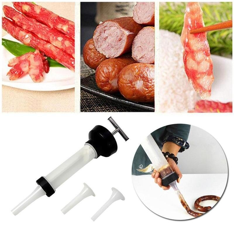Handleiding Worst Vlees Vulstoffen Machine Voor Worst Vlees Stuffer Filler Handbediende Worst Machines Trechter Nozzle Worst Maker