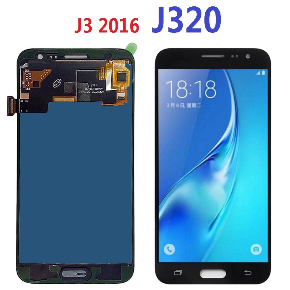 Pantalla LCD para Samsung Galaxy J3 , digitalizador de pantalla táctil SM-J320F J320FN J320H J320M J320F/DS, ajuste de brillo de repuesto