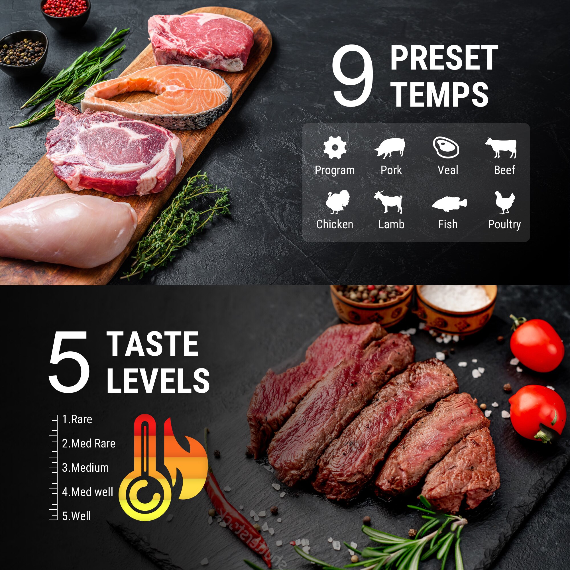 Themopro tp -07s digitalt kjøkken matlagingstermometer trådløst termometer bbq kjøtttermometer til ovnstermometer