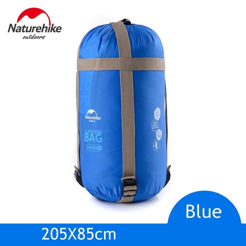 Naturehike 205*85cm sovepose forlænget kuvert bomuldssplejsning ultralet voksen bærbar udendørs camping vandreture 3 sæsoner: Himmelblå