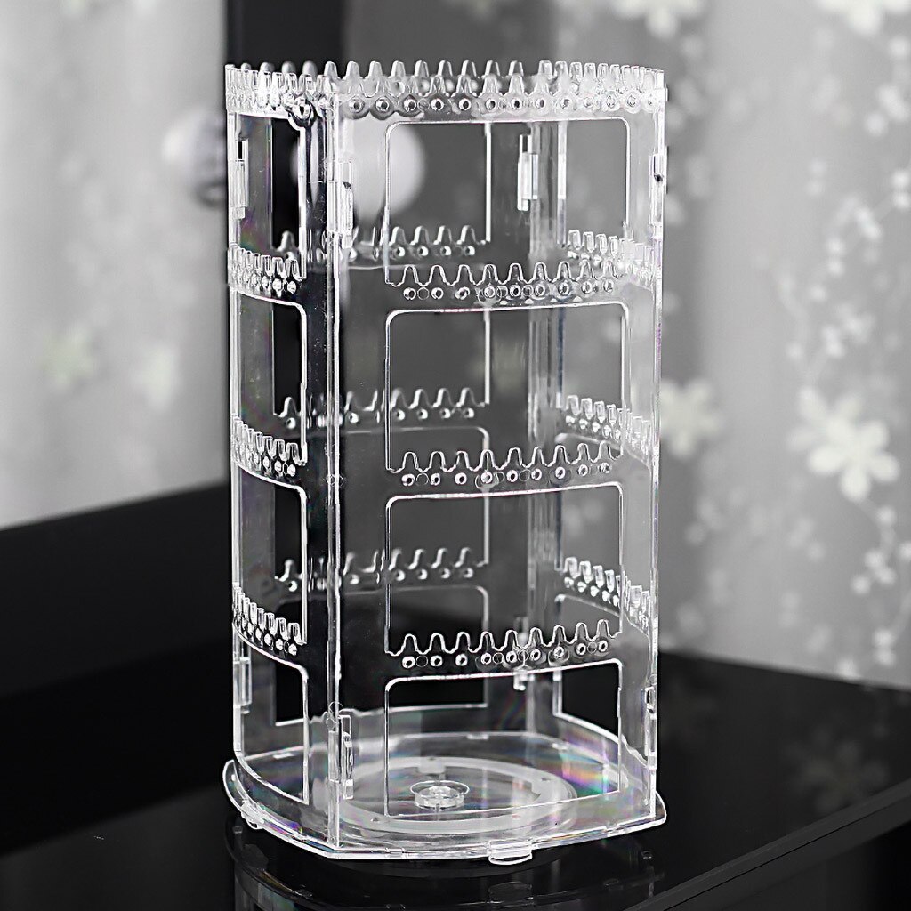 4 Tiers Earring And Jewelry Organizer 360-Degree Rotating Jewelry Display Rack Storage Rack Earring Necklace Chain Organizer: Default Title
