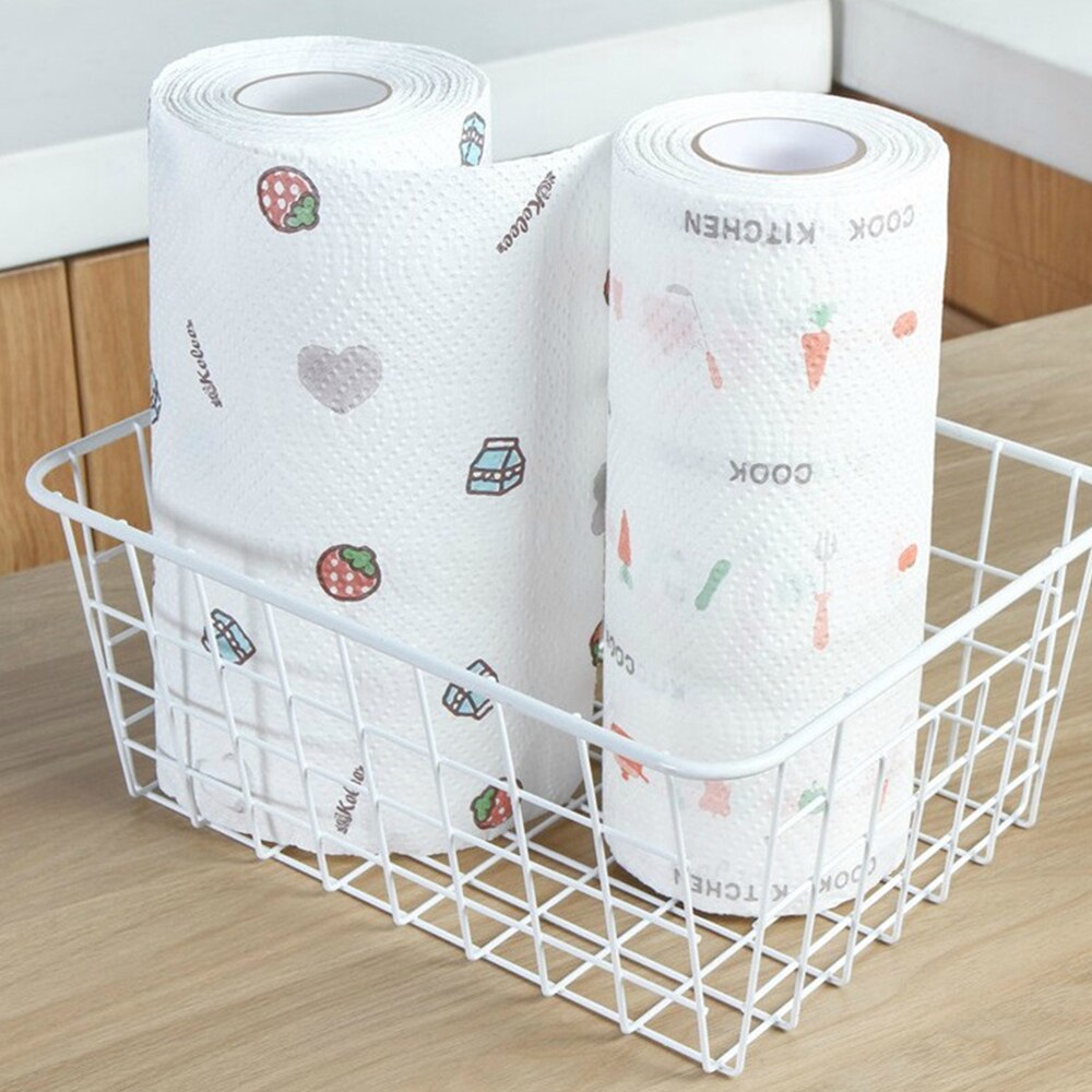 80 stk / rulle engangsrengøringspapir olieabsorberende papirhåndklæde vådtør dobbelt formål køkkenrulle køkkenudstyr