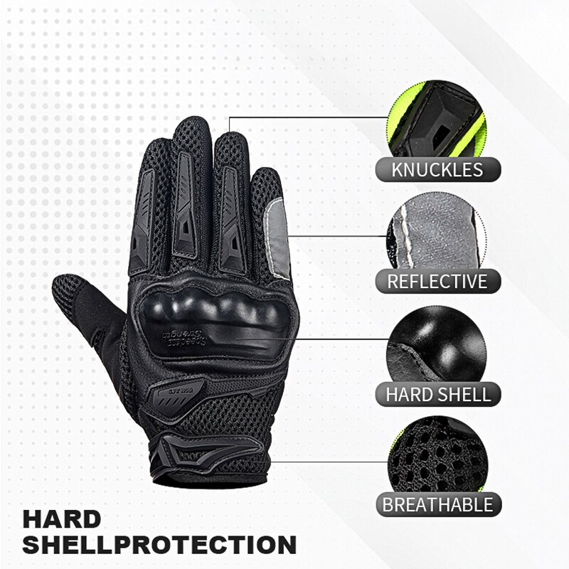 IRON JIA'S Guantes Moto Verano Hombre, Guantes Ciclismo Carretera con Pantalla Táctil, Accesorios para Moto, Equipo de Protección Guantes para Motocicleta Motocross