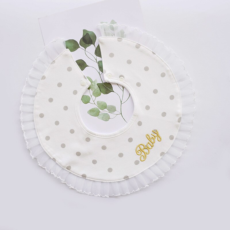 INS STIJL 360 Graden 3 layer katoen slabbers met gedrukt bloemen kant borduurwerk pasgeboren meisje slabbetjes gratis monster voor groothandelaar: 10