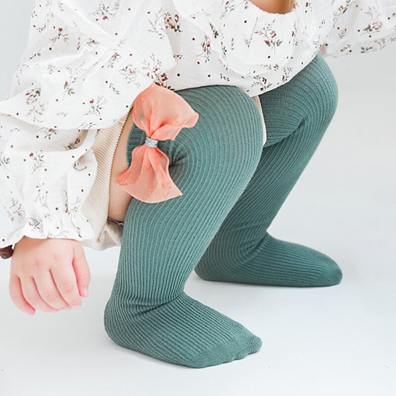 Nette Baby Mädchen Knie-hohe Socken mit Spitze Bowknot Frühling Sommer Weiche Baumwolle Prinzessin Einfarbig Kinder Socken