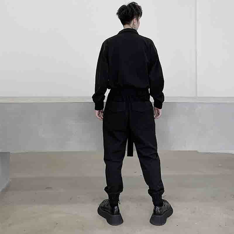 Costume japonais multi-bouche, beau sac pour hommes, ensemble une pièce, décoration, vêtements de travail noir pur, scène de à la