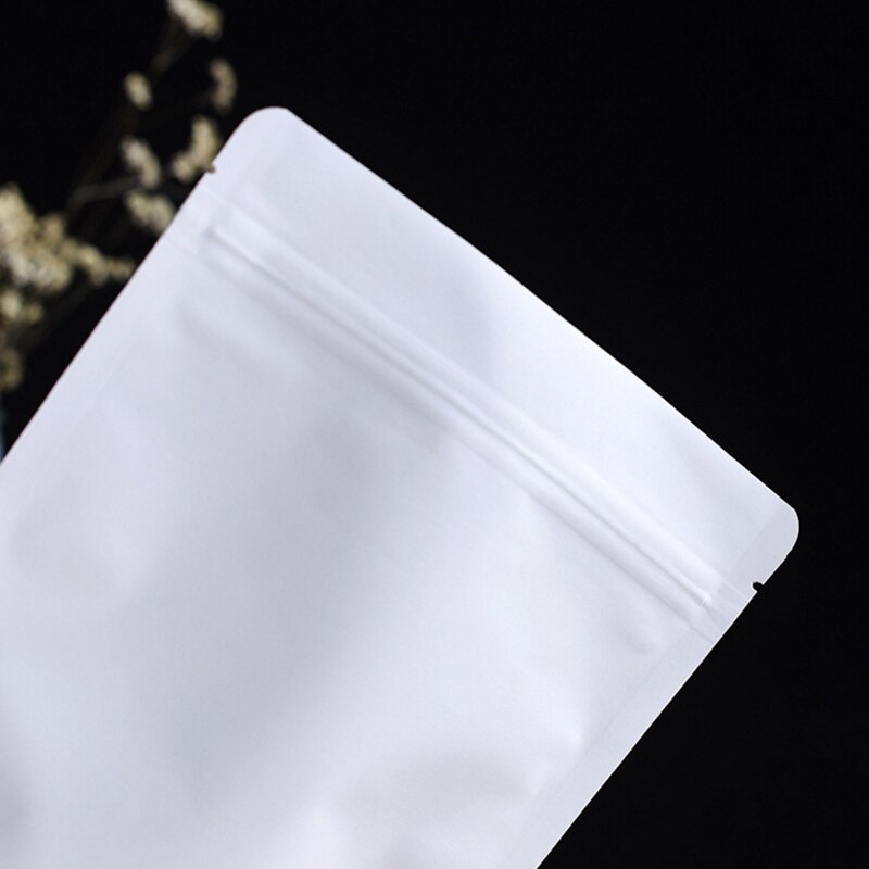 50pcs/lot White Aluminum Foil Self Sealed Packaging Bags Coffee Bean Baking Food Bag