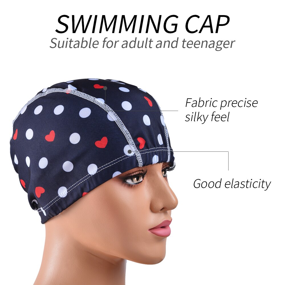 Badehette kvinner unisex jenter langt hår badehatt badehette stretch drapering fri størrelse svømmebasseng sport elastisk nylon turban: G210820b