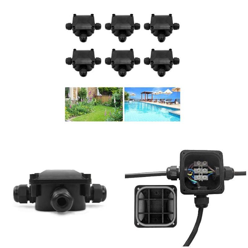 Newest Multifunction Waterproof Junction Box IP68 With 3 Cable Connections 230V For Outdoor Electrical Cable Wire Connector