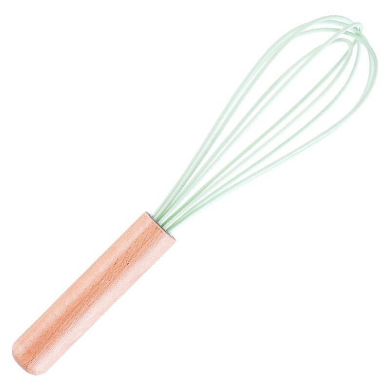 Siliconen Kookgerei Set Soep Lepel Borstel Pollepel Pasta Houten Handvat Spatel Vergiet Non-stick Kookgerei Keuken Gereedschap: Whisk