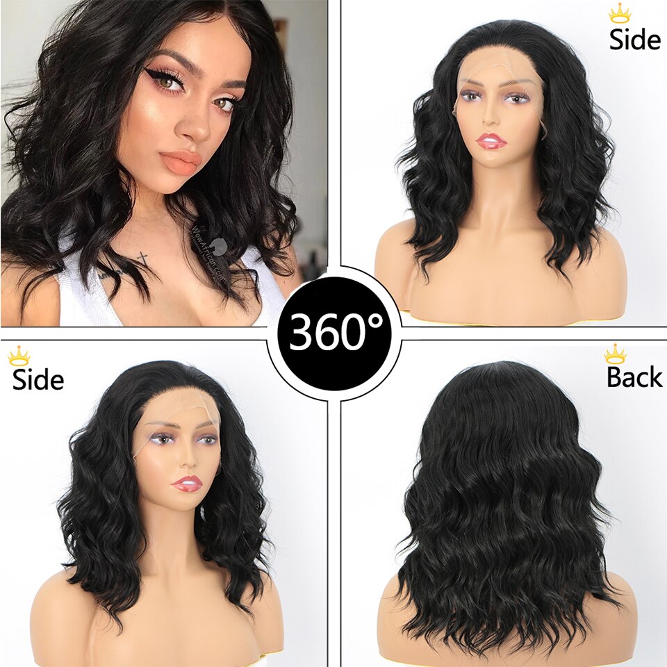 KookaStyle Synthetic White Lace Front Wigs for Women Short Bob Shoulder Length Natural Dream Curl Wigs French Pixie Hand Made: LS161-1B