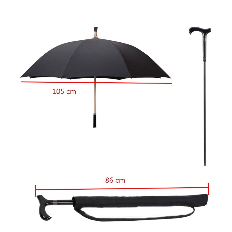 Männer Lange Griff 8 K starke winddicht Multifunktionale Spazierstock Regenschirm Ältere dach Ich bin Freien Bergsteigen Umbre