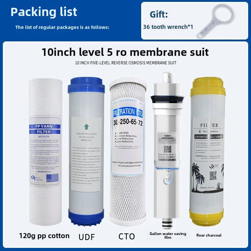 Universal 10-Inch Water Purifier Filter Cartridge Set Annual Pack PP Cotton Particle Activated Carbon Purification Equipment Acc: Orange