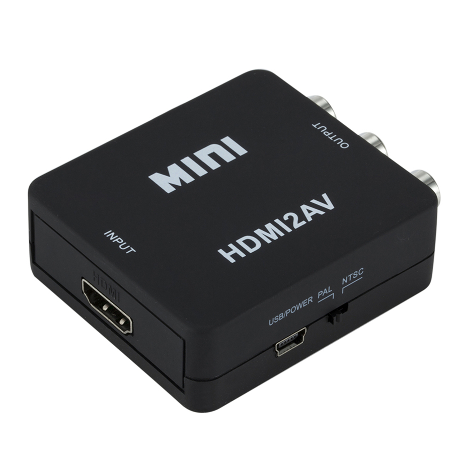 Adaptador de escalador de vídeo compuesto, 1080P, HDMI, compatible con AV, caja RCA AV a HDMI, adaptador de escalador de vídeo CVSB L/R