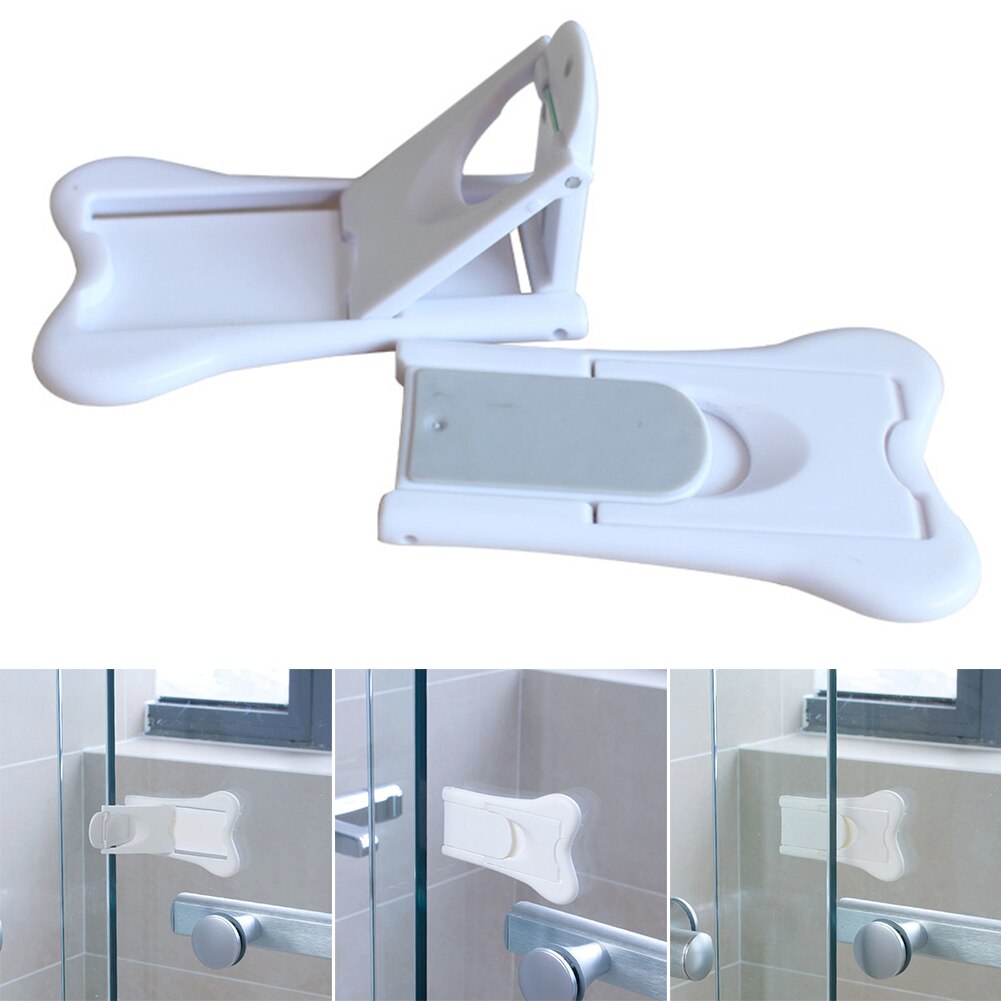 Window Child Safety Home Wardrobe Stopper Sliding Door Lock ABS Strong Adhesive Household Kids Closet Baby Protection No Screws