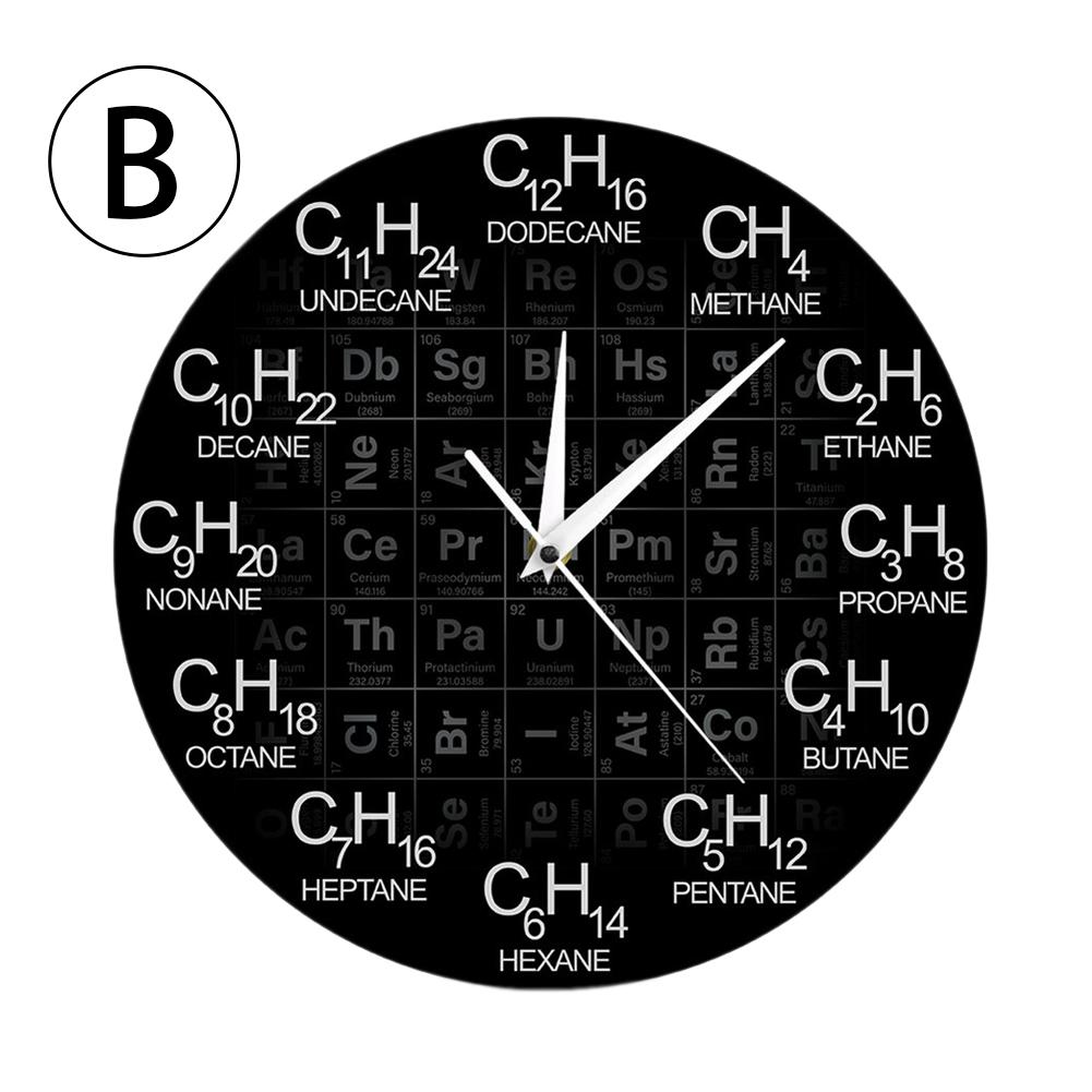 Periodic Table Of Elements Wall Clock Chemical Symbols Art Clock Wall Decoration Educational ElementaL Display Teacher's: B