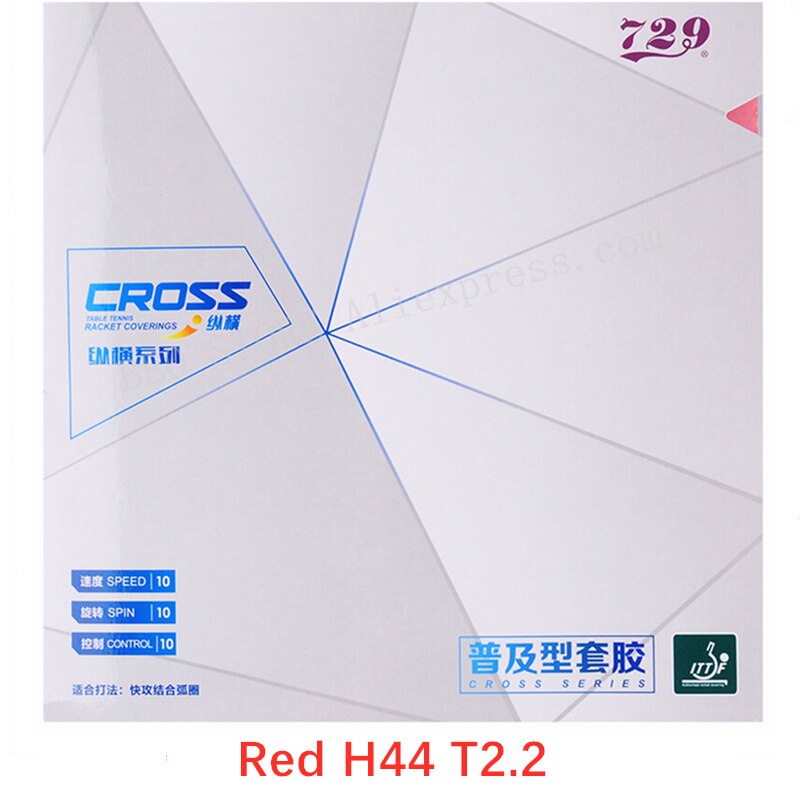 Friendship 729 CROSS Classic Table Tennis Rubber Pips-In Original 729 Ping Pong Sponge: 1pcs Red H44 T2.2