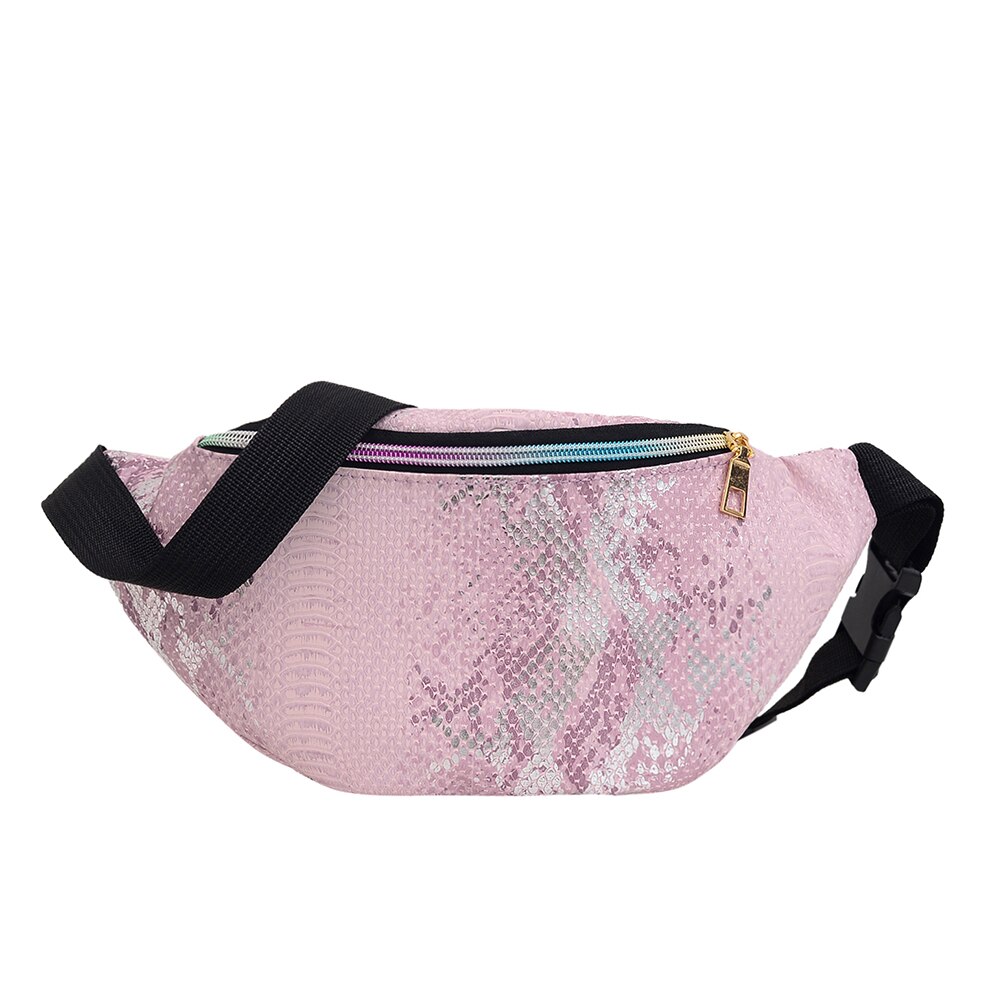 lässig PU Leder Brust Taschen Frauen funkeln Taille Streetwear lässig Bote Packungen Streetwear Bote Packungen: Rosa