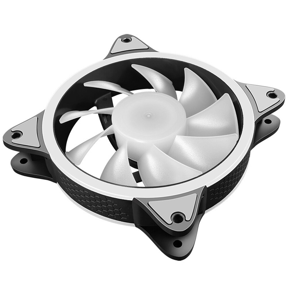 COOLMOON 12cm DC 12V Large 4 Pin Cooling Fan Desktop Chassis PC Case Mute Rainbow Lighting Heatsink Radiator