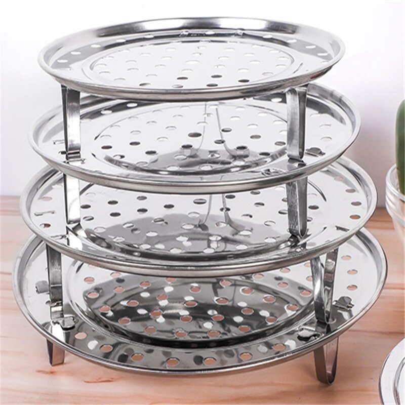 Stainless Steel Round Steamer Tray 18/20/22/24/26/28cm Convient Three-Leg Steamer Dumpling bread Tray Kitchenware Cooking Tools