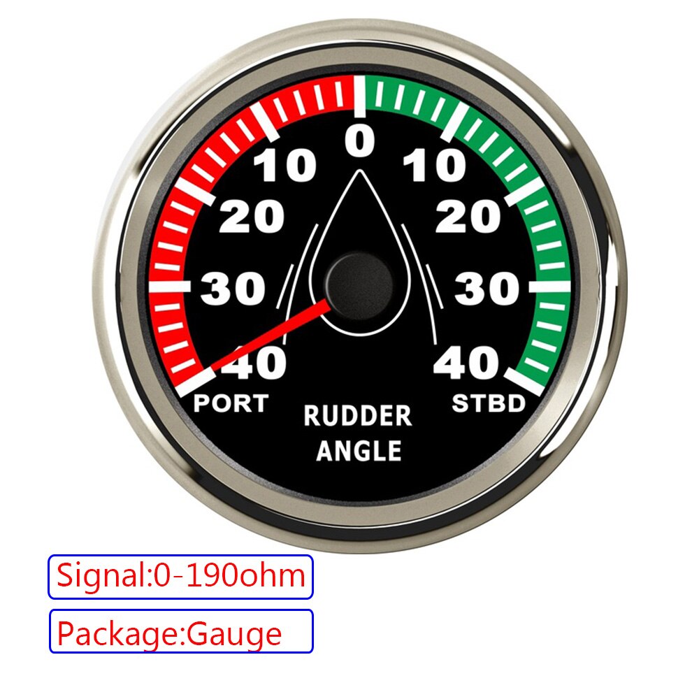 STBD-PORT Pack of 1 Rudder Angle Indicator with Sensor 85MM Gauge Sail Boat Rudder Angle Meter Red Backlight 0-190ohm Meter: BS Gauge