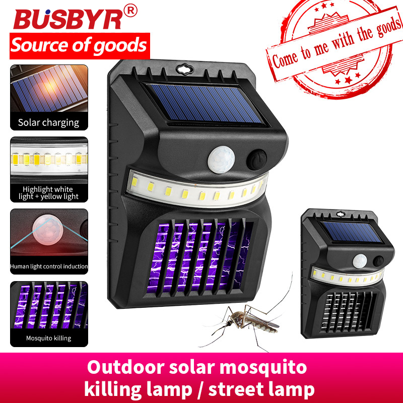 Nueva lámpara LED de pared solar, lámpara antimosquitos 2 en 1, LED para exteriores, detección inteligente de cuerpo humano, lámpara de pared para jardín al aire libre