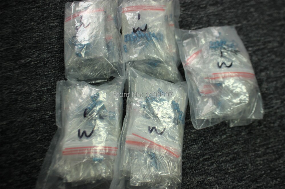 200pcs 1W DIY HIFI Common Resistance 1W Metal Film Resistors 10R~100R~1K~20K~330K~1M 28 Kinds Of Resistance Mixed