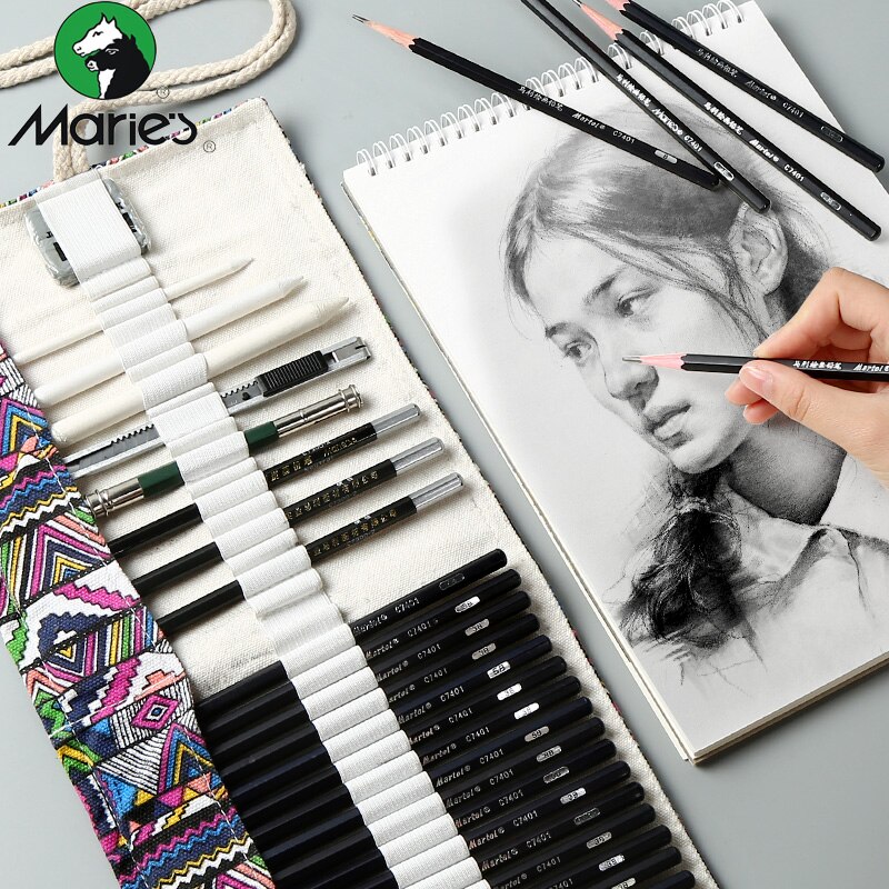 Maria's Skizze Bleistift einstellen Skizze Stift Zeichnung Bleistift einstellen Anfänger Schüler Professionelle Volle Skizze Skizze Skizze Stift Kunst Liefert
