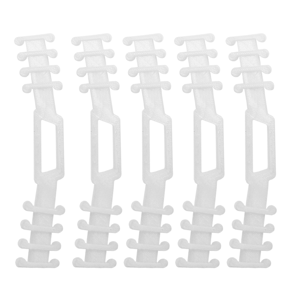 5 Pcs 3D Gedrukt Masker Strap Extender Size Aanpassing Gesp 5 Pcs Vierde Versnelling Verstelbare Anti-Slip Masker Oor grips Extension Haak: White-L