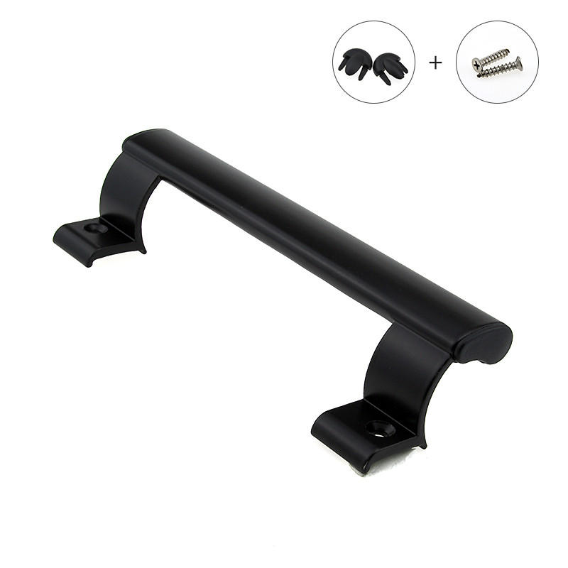 Salada mãos porta deslizante liga de alumínio porta de plástico com o punho da tração do handshandle da agitação: Preto