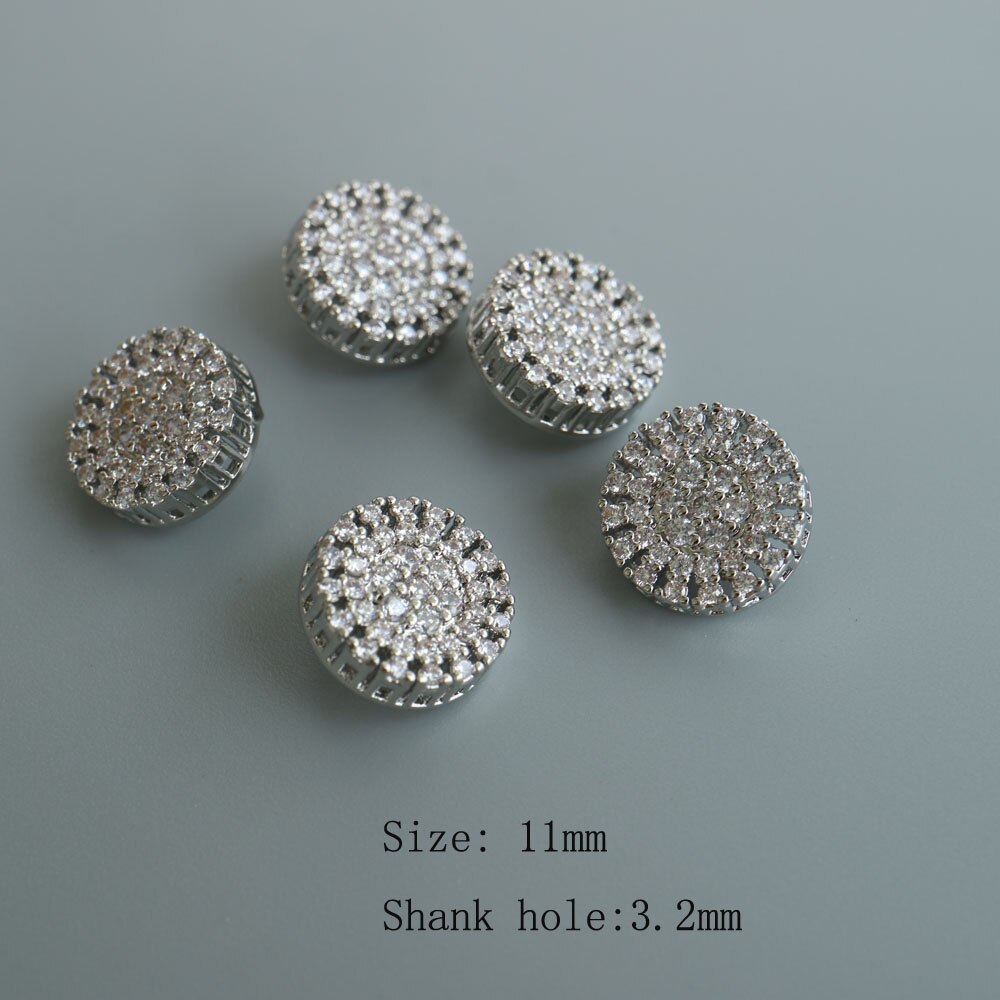 5pc/lot Luxury crystal buttons for clothes Cubic zirconia button for coat Decorative CZ sewing buttons for cashmere cardigan