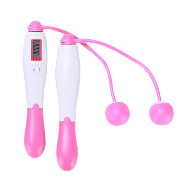 Cordless Jump Ropes with Counter Digital Skipping Rope Smart Jump Rope with 4 Modes Fitness Body Building Exercise Rope: Light pink