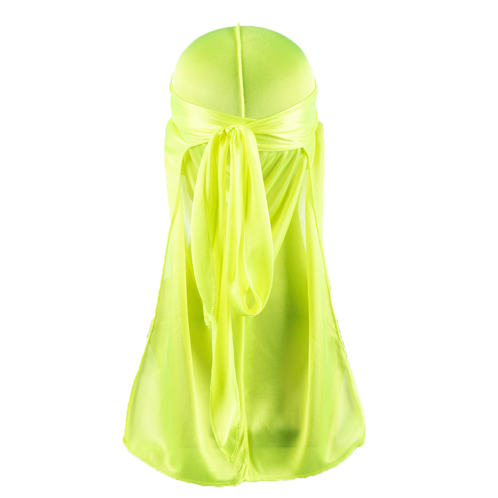Men's Silk Durag Shower cap Bandana Silky Du Rag Doo Rag Long Tail Waves Cap: light green